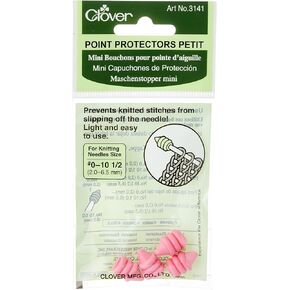 Clover 3141 Point Protector Petit for Needle Sizes 0-10-1/2 Pink 2 Pair