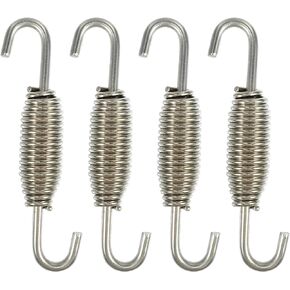 X AUTOHAUX 4pcs 68mm 2.68" Motorcycle Muffler Exhaust Pipe Spring Universal Stainless Steel Silver Tone