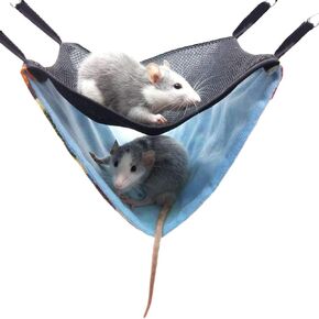 ZOOPOLR Small Pet Animal Hammock, Double Bunkbed Hammock Hanging Bed, Small Animal Cage Toy Accessories for Hamster/Squirrel/Guinea Pig/Chinchillas/Mice/Rats/Mini Dutch Pig