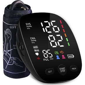 Blood Pressure Monitor Automatic Upper Arm Blood Pressure Cuff, 9"-21" Adjustable Extra Large Bp Cuff with Clear LED Display, Dual User 240 Set Memory Digital Bp Machine for Home Use with Carrying Bag