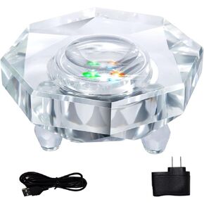 SHANDERBAR Crystal LED Light Base，3D Crysta Light Base for Glass Art, Multicolor Color Light Stand for Crystal Display Base - Octagon Base