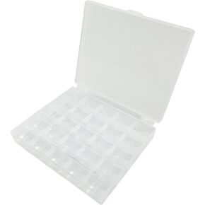 Sewing Machine Bobbins Box, 2 Pack(25Slots) Empty Bobbins Spools Box, Sewing Craft Plastic Case Storage Box for Sewing Machine.