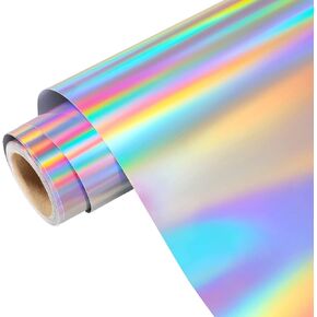 Gatichetta Glow in The Dark Self Adhesive Vinyl, Holographic Opal White to Green Craft Vinyl Roll 12" x 6FT Permanent Luminous Fluorescent Vinyl for Craft Cutters, for DIY Decals, Scrapbook