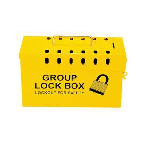 Zing Green Products 7299Y-UN Portable Steel Group Lockout Tagout Box, 10 x 6 x 4 Inch, Yellow