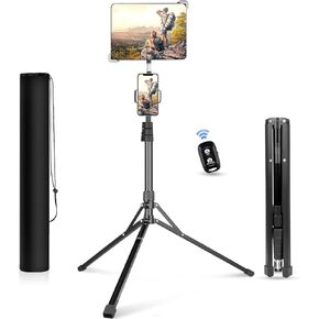 UBeesize 67-in iPad Tripod Stand, Tablet Floor Stand with 360° Rotating iPad Mount and Phone Holder,Compatible with iPad, iPad Air, iPad Pro and All 9.9-15.7 Inches Tablets