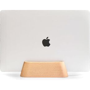 ACODE Wood Vertical Laptop Stand, Laptop Holder for Desk Compatible with MacBook Pro Air Surfaces,Laptops Storage Rack Slot Thickness 0.59" to 0.71"，Vertical Laptop Stand 2 Slots for max 2 Devices