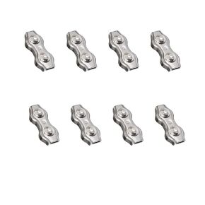 TAODAN 8PCS 1/8 Inch Wire Rope Clamp Cable Clamp M3 Stainless Steel Duplex 2 Post Cable Clamp for Tent Rope and Cabling and Railing Cable Tightening