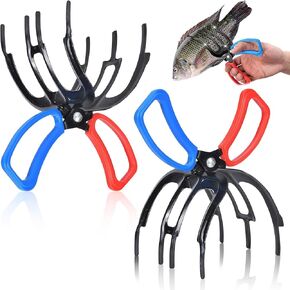 YOUSHEME 2PCS Upgrade 3 Claw Fish Gripper, Metal Fishing Pliers Gripper Fish Control Clamp,Multifunctional Three Teeth Fishing Pliers for Most Freshwater Fish Grip Tackle Holder