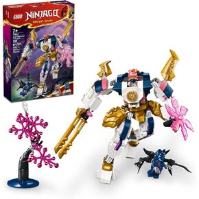 LEGO NINJAGO Sora’s Elemental Tech Mech Mini Ninja Toy, Customizable Figure, Adventure Toy Set for Kids with Sora Minifigure, Ninja Action Figure Gift for Boys and Girls Ages 7 and Up, 71807