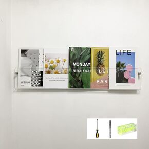 37.4" Magazine Holder,Acrylic Magazine Rack Wall Mounted,Clear Brochure Holder…