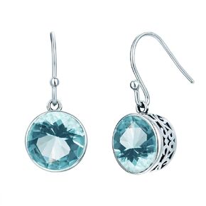 Silver Aquamarine Dangle Earrings For Women Hypoallergenic Handmade Aquamarine Jewelry For Women Blue Birthstone Handmade Drop Earrings Trendy Fashion Girls Personalized Handmade Jewelry Earrings Gift