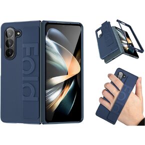 حافظة PhyWhale متوافقة مع هاتف Samsung Galaxy Z Fold 3، تصميم نحيف وخفيف الوزن، حافظة واقية للهاتف المحمول قابلة للطي بحزام معصم (أزرق، Samsung Galaxy Z Fold 3)