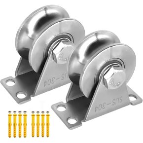 بكرة عجلة أخدود من الفولاذ المقاوم للصدأ، كتلة بكرة واحدة صامتة مثبتة على الحائط، كتلة بكرة رفع عالية التحمل، بكرات بوابة منزلقة، بكرة تحمل الضغط للتعامل مع الحركة (2 حزمة من النوع V) in Kuwait