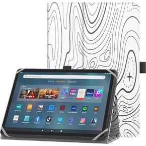 حافظة HoYiXi Universal للكمبيوتر اللوحي مقاس 9-10.1 بوصة Fire HD 10 / Fire HD 10 Plus مع غطاء واقٍ وحزام يد لجهاز Samsung Huawei Android اللوحي مقاس 9 بوصة - 10.1 بوصة - أخضر