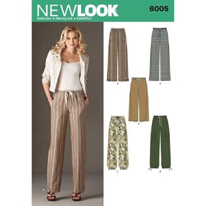 New Look Sewing Pattern 6005 Misses' Pants, Size A (10-12-14-16-18-20-22), White