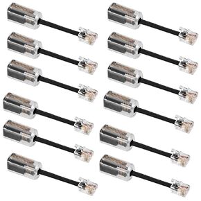 Uvital Telephone Cord Detangler, Anti-Tangle Telephone Handset Cable 360 Degree Rotating Landline Swivel Cord Untangler Black (12 Pack)