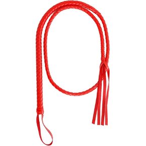 AMIJOUX جلد صناعي سوط زي سوط مصنوع يدويًا، جلد PU أحمر للفروسية، سوط ركوب الخيل مع مقبض ناعم لأداء المسرح، إكسسوارات أزياء تنكرية in Kuwait