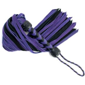 Fun Guru Genuine Buffalo Suede Leather Fully Handmade Whips - Suede Leather Crop for Horses - Performances and Show - Horse Training Whip - Purple & Black
