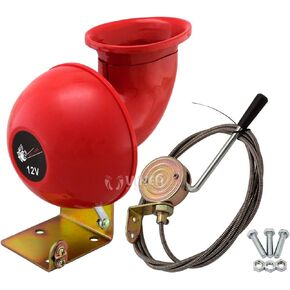 Vixen Horns Loud Raging Bull Sound Air Horn Trumpet With Pull Lever Red 12V VXH1004