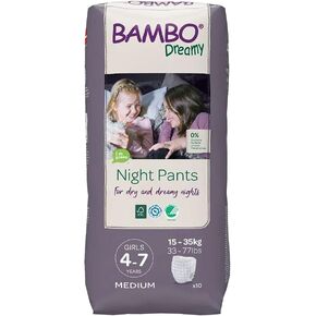 سراويل Bambo Nature Premium Dreamy Night: للفتيات من عمر 4 إلى 7 سنوات، عدد 60 قطعة in Kuwait