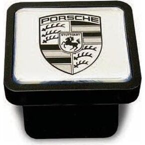 Porsche Genuine OEM Cayenne Trailer Hitch Cover -Black on Silver