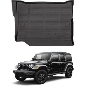 Floor Mats & Cargo Mat for Jeep Wrangler 4XE 2021-2024, All Weather Floor Liners for Front/Rear/Cargo for Jeep Wrangler 4XE Accessories, Custom Fit for Jeep Floor Mats Wrangler 4 Door
