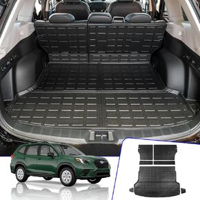 Rongtaod Cargo Mat Compatible with 2019-2025 Subaru Forester Trunk Mats Cargo Liner TPE All Weather Back Seat Cover Protector 2024 Subaru Forester Accessories (Backrest Mats+Trunk Mats)