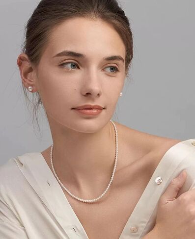 Generic عقد من اللؤلؤ الصناعي للنساء - حبلا من اللؤلؤ الصناعي الأنيق للنساء، مجوهرات عصرية، عيد الميلاد، عيد الشهر، أبيض in Kuwait