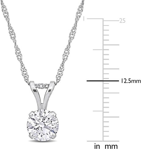 Lab-Grown Diamond Solitaire Pendant -With Unique laser engraved Diamond ID, D Color VVS2 Clarity, 1 CT TW & 3/4 CT TW -Available in Platinum or 14K White Gold- IGI Certified Lab-Grown Diamonds in Kuwait