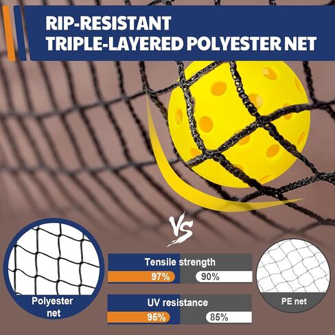 JAYA Portable Pickleball Net with Unique Ball Holder, IPF Standard 22FT, Steady Metal Frame, Easy Setup, Suitable for Driveways and Backyards in Saudi Arabia