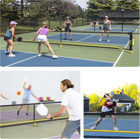 JAYA Portable Pickleball Net with Unique Ball Holder, IPF Standard 22FT, Steady Metal Frame, Easy Setup, Suitable for Driveways and Backyards in Saudi Arabia