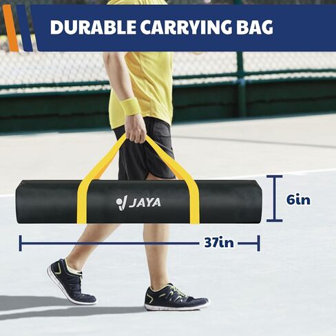 JAYA Portable Pickleball Net with Unique Ball Holder, IPF Standard 22FT, Steady Metal Frame, Easy Setup, Suitable for Driveways and Backyards in Saudi Arabia