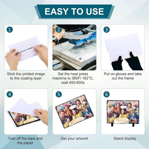 PATIKIL Sublimation Slate Blanks, 4 Pcs Rectangular Stone Sublimation Photo Frame Heat Press Sublimation Plaque for Making Memorial for a Friend, Dog, Personalized Gift, White in Saudi Arabia