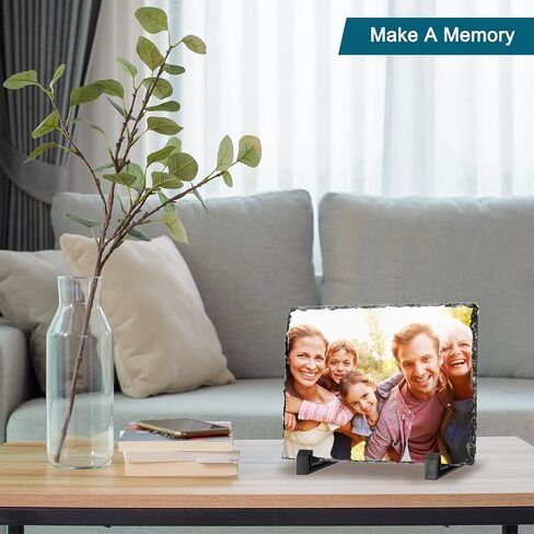 PATIKIL Sublimation Slate Blanks, 4 Pcs Rectangular Stone Sublimation Photo Frame Heat Press Sublimation Plaque for Making Memorial for a Friend, Dog, Personalized Gift, White in Saudi Arabia