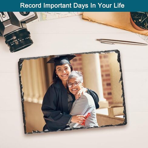PATIKIL Sublimation Slate Blanks, 4 Pcs Rectangular Stone Sublimation Photo Frame Heat Press Sublimation Plaque for Making Memorial for a Friend, Dog, Personalized Gift, White in Saudi Arabia