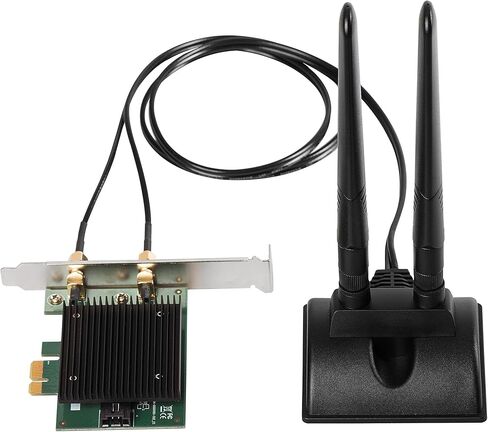 Edimax AX3000 Wi-Fi 6 802.11ax Dual Band + Bluetooth 5.0 PCI Express محول لاسلكي مع هوائي خارجي، يصل إلى 3000 ميجابت في الثانية، دعم WPA3 + OFDMA + MU-MIMO، يدعم Windows & Linux، EW-7833AXP in Kuwait