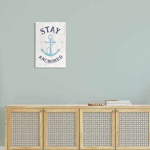 Stupell Industries Stay Anchored Rustic Nautical Beach Typography Wood Wall Art, Design By CAD Designs in Saudi Arabia