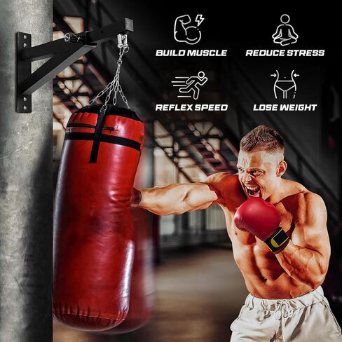 Yes4All Heavy Bag Hanger Wall Mount Punching Bag Hanger, Adjustable Heavy Duty Boxing Bag Bracket for Home Gym Indoor Outdoor in Saudi Arabia