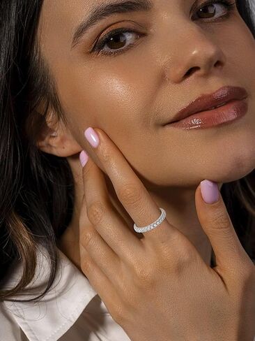 YIFSIY Stackable Ring 925 Sterling Silver Stacking Rings for Women Eternity Cubic Zirconia Ring in Saudi Arabia
