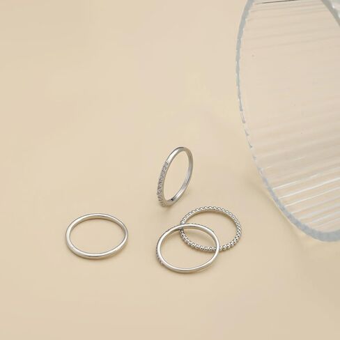 Tasiso Stackable Gold Rings for Women Non Tarnish Trendy Dainty 14K Gold Plated Cubic Zirconia Thumb Ring Set Trendy Statement Love Friendship Promise Engagement Rings Size 6 7 8 9 10 in Kuwait