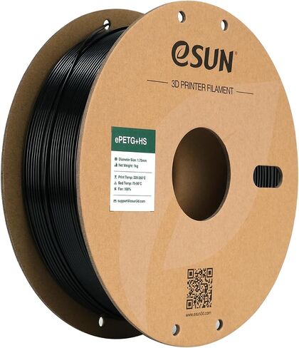 eSUN خيوط PETG مطورة عالية السرعة 1.75 مم، خيوط طابعة ثلاثية الأبعاد عالية المتانة سريعة PETG للطباعة السريعة، بكرة 1 كجم (2.2 رطل) خيوط طباعة ثلاثية الأبعاد للطابعات ثلاثية الأبعاد، أسود خالص in Kuwait