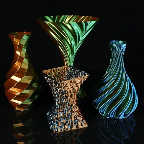 Silk Dual Color PLA Filament, Coextrusion PLA Filament 1.75mm, +/-0.03mm, 1KG/Roll, Silk PLA Black & Gold in Saudi Arabia
