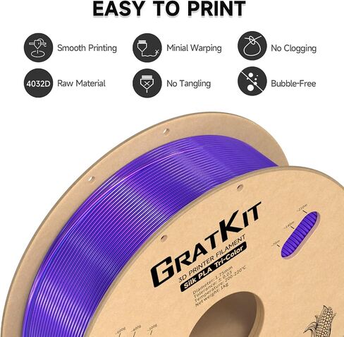 Silk Dual Color PLA Filament, Coextrusion PLA Filament 1.75mm, +/-0.03mm, 1KG/Roll, Silk PLA Black & Gold in Saudi Arabia