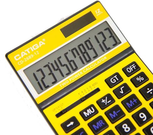 Desktop 12-Digit Business Calculator with Dual Power, Solar and Battery, for Basic Calculations, Desk Calculators for School or Office Small in Saudi Arabia