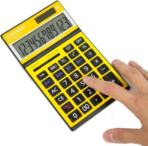 Desktop 12-Digit Business Calculator with Dual Power, Solar and Battery, for Basic Calculations, Desk Calculators for School or Office Small in Saudi Arabia
