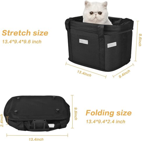 Instellar Bike Basket Front, Multi-Purpose Bicycle Handlebar Basket Folding Pet Cat Dog Carrier for Outdoor Cycling Shopping and Camping in Saudi Arabia