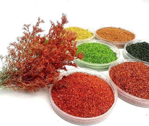 كايواي 7 ألوان واقعية لأوراق الشجر المصغرة نموذج أوراق محاكاة أوراق الشجر DIY للسكك الحديدية الجنية حديقة محاكاة الكرمة لحديقة الجنية ديوراما مشهد المناظر الطبيعية in Kuwait