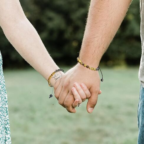 Morse Code Bracelet Triple Protection Bracelet for Women Men,Adjustable Handmade Tiger Eye Stone Hematite and Lava Stone Bracelet,Unique Gifts For Sons and Daughters (6mm, Good Luck) in Kuwait
