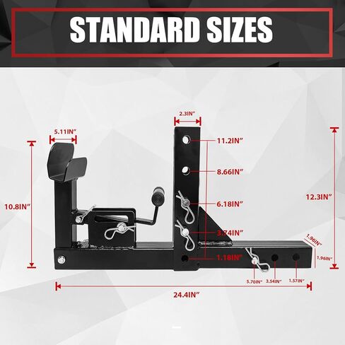 VIAGL قابل للتعديل سلة المهملات الناقل وصلة مع 2 '' وصلة استقبال محول، القمامة نقل وصلة جر يصلح للمقطورات والشاحنات والسيارات وعربة الغولف، مركبة، يمكن القمامة متعهد سحب عقبة الناقل in Kuwait