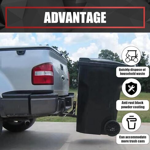 VIAGL قابل للتعديل سلة المهملات الناقل وصلة مع 2 '' وصلة استقبال محول، القمامة نقل وصلة جر يصلح للمقطورات والشاحنات والسيارات وعربة الغولف، مركبة، يمكن القمامة متعهد سحب عقبة الناقل in Kuwait